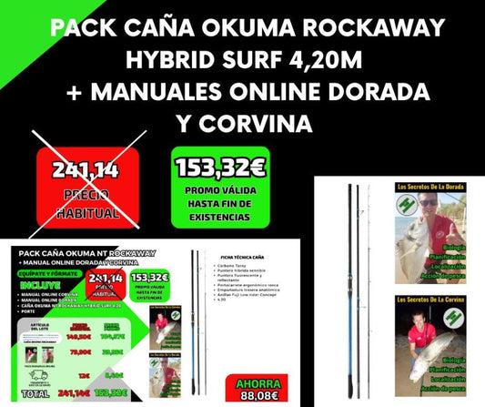 Pack Caña Okuma NT Rockaway + Ebook Dorada y Corvina